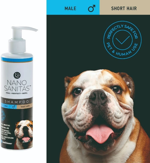 Nanosanitas Short Hair Male Shampoo για Αρσενικούς Κοντότριχους Σκύλους 250ml