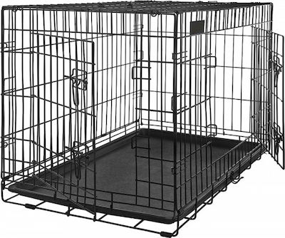 ΜyCrate Custi de câine din sârmă cu 2 uși 77x48.5x55.5cm