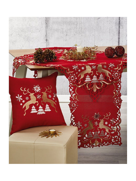 Whitegg Christmas Tablecloth Runner Fabric Red L175xW40cm 1pcs