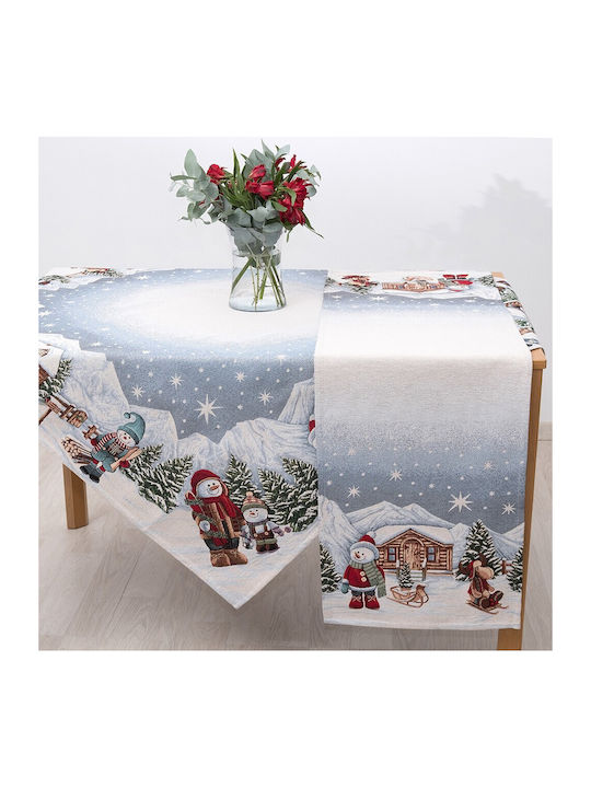 Dimeco Christmas Tablecloth Runner Fabric Gray L100xW35cm 1pcs