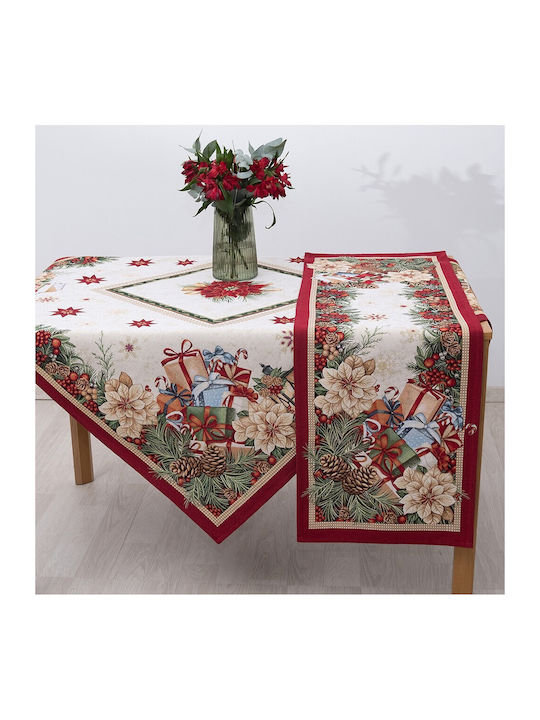 Dimeco Christmas Tablecloth Runner Fabric Red L100xW35cm 1pcs