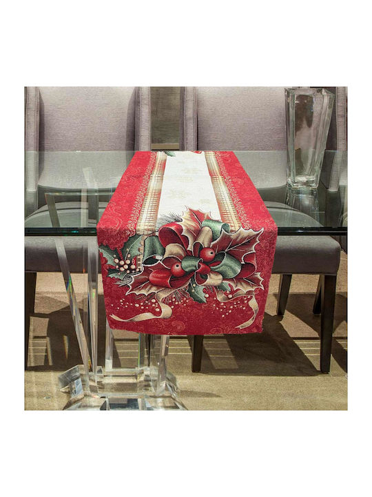 Linea Home Christmas Tablecloth Runner Fabric Red L140xW45cm 1pcs