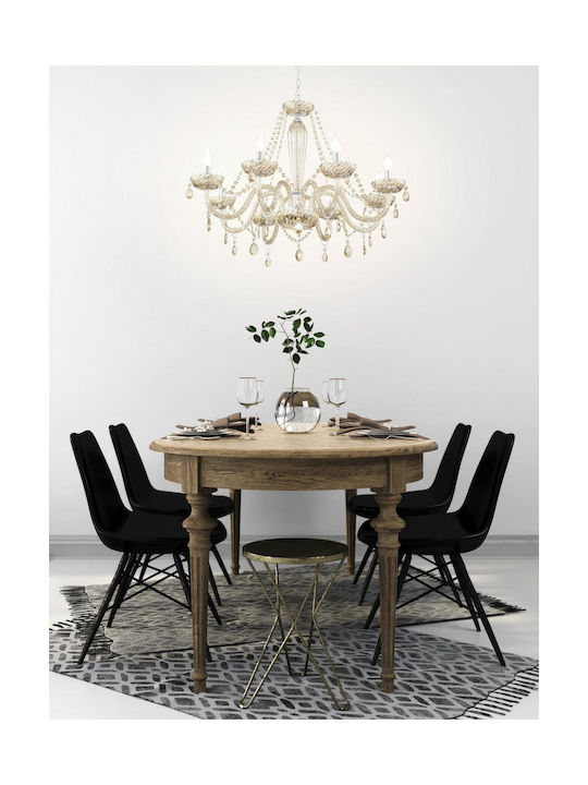 Eglo Basilano Chandelier Candlestick 8xE14 Honey 82cm 39093