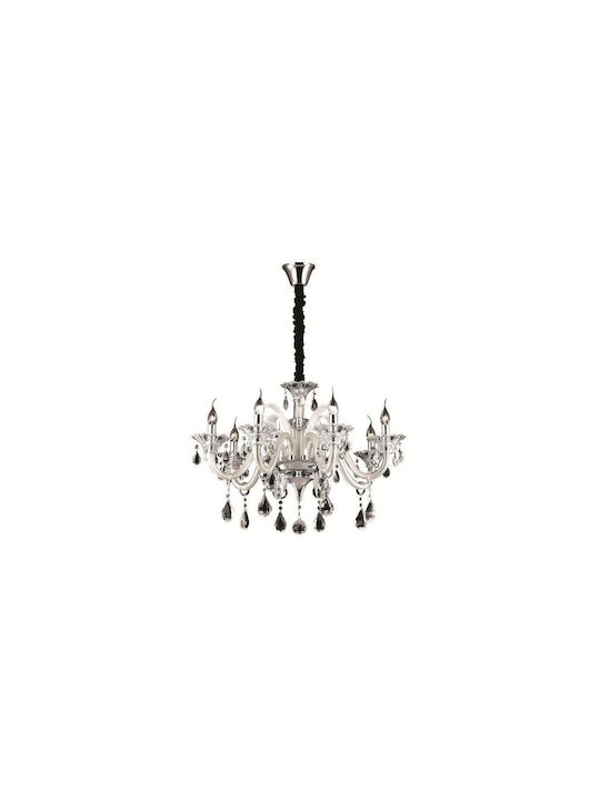 Ideal Lux Kronleuchter Ø78cm mit Kerzen Transparent