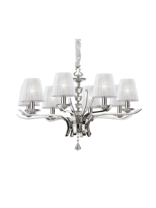 Ideal Lux Chandelier Lampshade 8xE14 Silver 76cm 059242