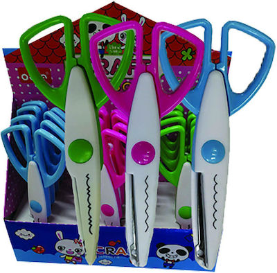 Justnote 50-2427 Children's Scissors for Crafts 13.5cm with Plastic Blade Green