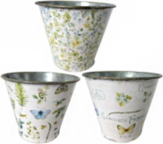 Artekko Decorativ Găleată de Grădină Metalic 3pcs 17bucx17bucx14buc 3buc HA0138