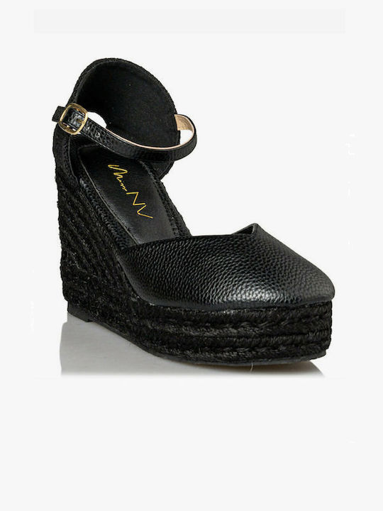 Envie Shoes Platforme dama în stil espadrile Negre