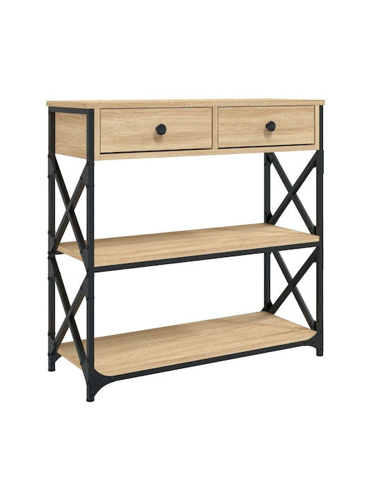 Console Table Wood & Metal Sonoma Δρυς L75xW28xH75cm