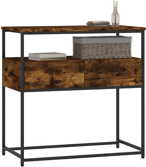 Console Table Wood & Metal Smoky Oak L75xW40xH75cm