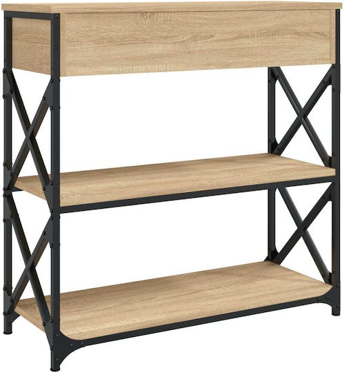 Console Table Wood & Metal Sonoma Oak L75xW28xH75cm