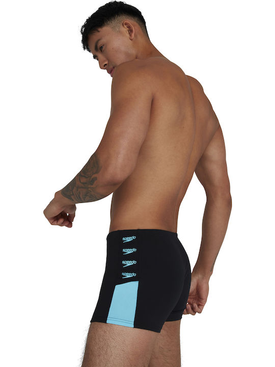 Speedo Boom Logo Splice Aquashort Men's Swimwear Shorts Black/Blue