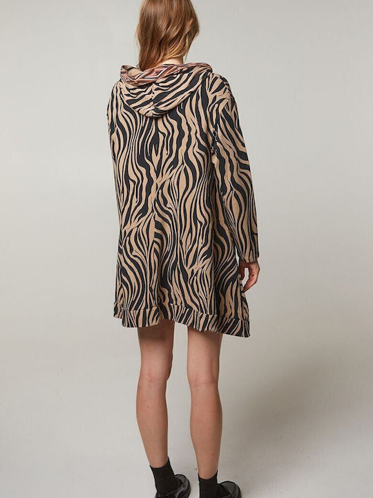 Mini Kleid mit Kapuze Biscuit (Biscuit)