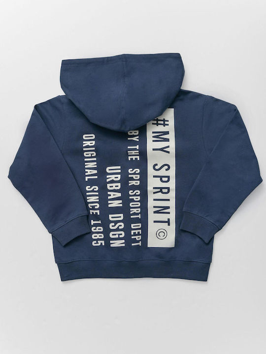 Kids Sweatshirt Cardigan with Hood Blue