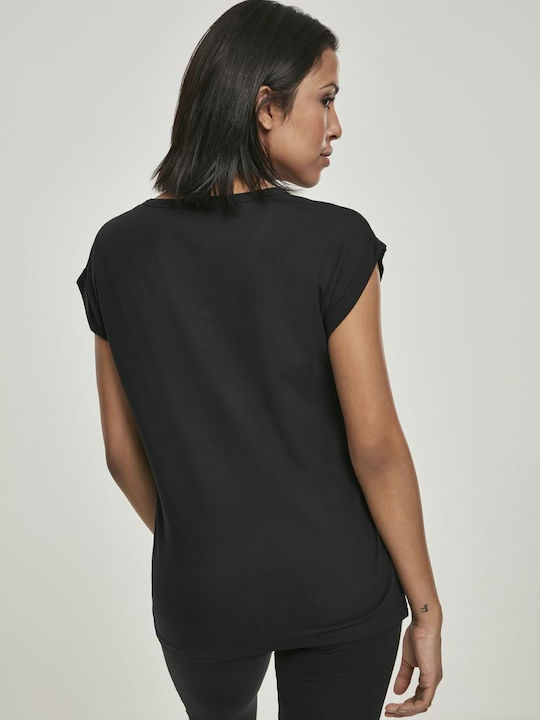 Urban Classics Women's T-shirt with V Neckline Black