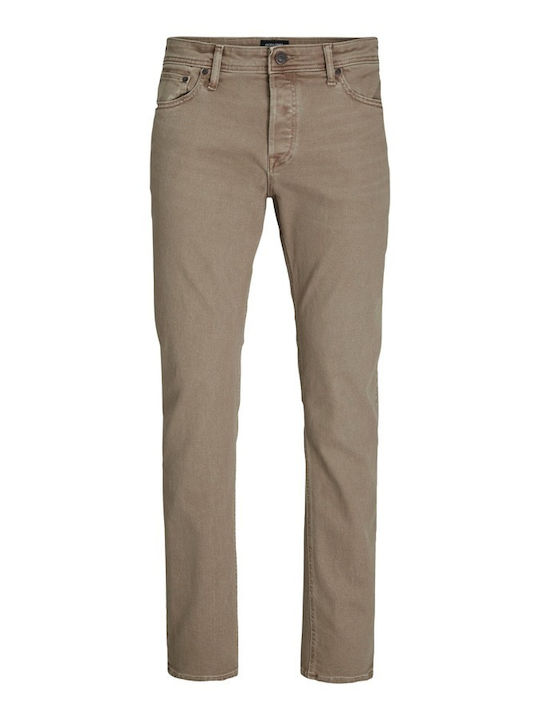 Jack & Jones Pantaloni de Bărbați din Jean în Linie Dreaptă Beige