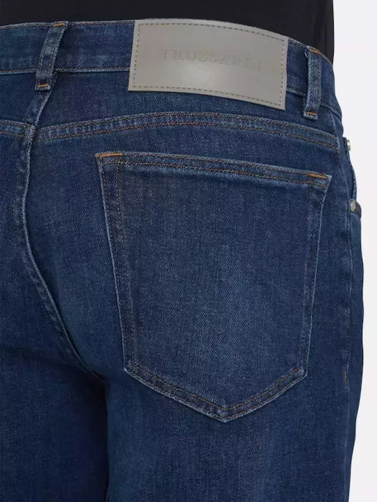 Trussardi Pantaloni de Bărbați din Jean în Croială Slim Albastru