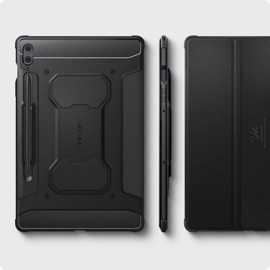 Spigen Rugged Armor Pro Klappdeckel Robust Schware (Galaxy Tab S9 FE+) ACS06856