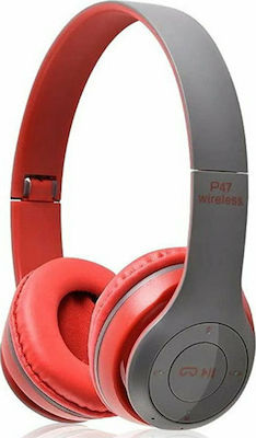 P47 Wireless/Wired On Ear Headphones Red / Black