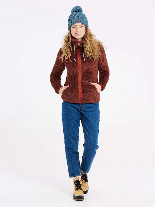 Fleece Γυναικεία Ζακέτα με Φερμουάρ ''Uluru Rust Red''
