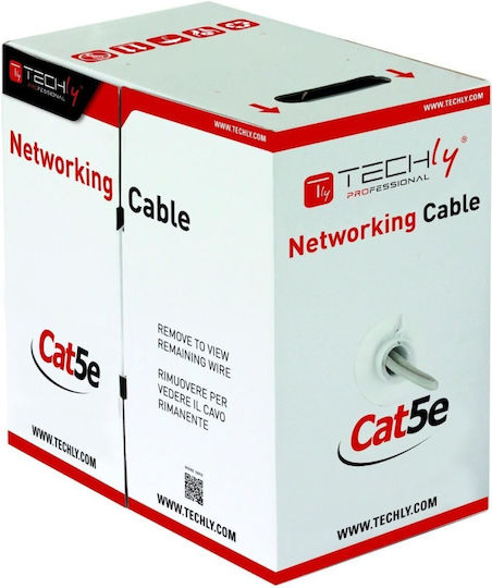 Techly U/UTP Cat.5e (Gigabit) Мрежов Кабел Ethernet Без Конектори 305м Сив