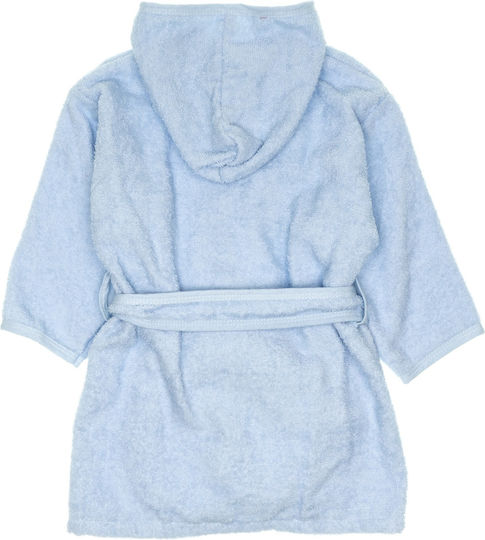 Minilori Baby Kids Hooded Bathrobe Light Blue