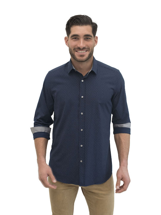 Langärmlig Baumwolle Hemd Dark blue.