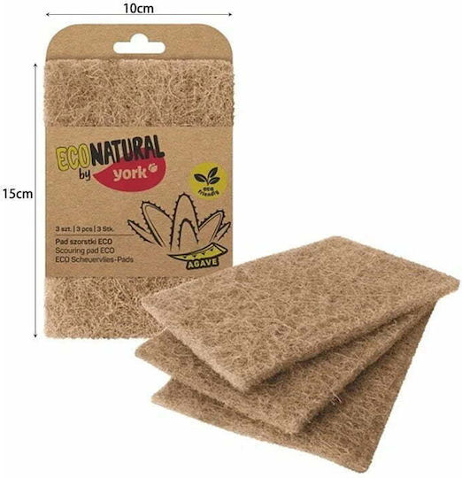 York Eco-Friendly Wire Kitchen Sponge Brown Eco Natural No 032040 3pcs