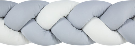 Baby Oliver Crib Bumpers Braided Inside Grey-White 20x200cm