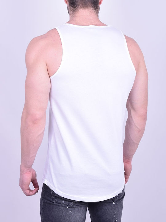 Mm Studio Men's Sleeveless Blouse White