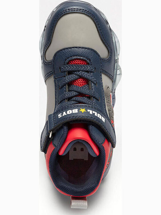 Kids Sneakers High with Scratch & Lights Gray