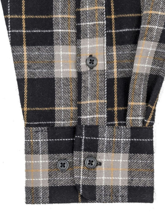 Langärmlig Flanell Hemd Black