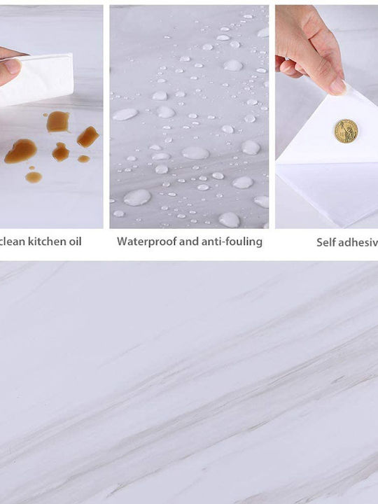 Self-adhesive Wall Mural White 60x300cm