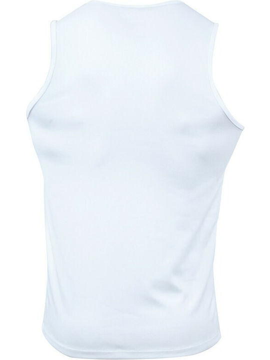 H&S Men's Athletic Sleeveless Blouse Dri-Fit White