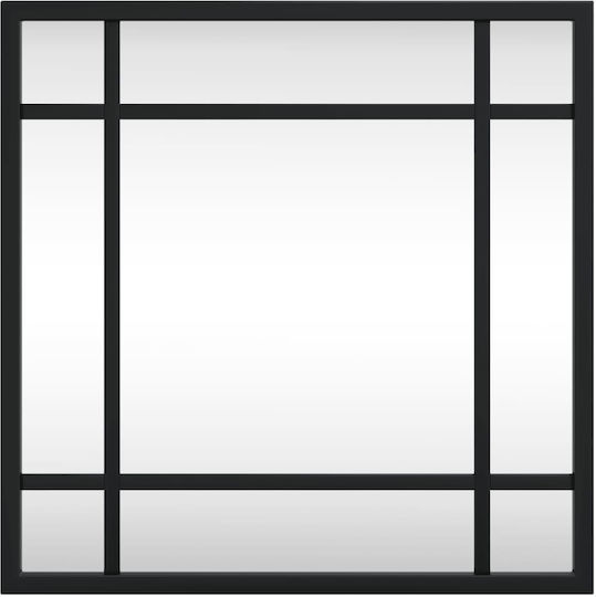 vidaXL Wall Mirror with Black Metallic Frame 30x30cm 1pcs