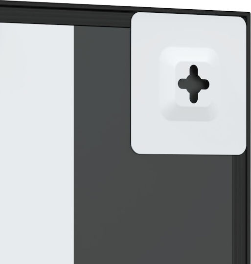 vidaXL Wall Mirror with Black Metallic Frame 30x30cm 1pcs