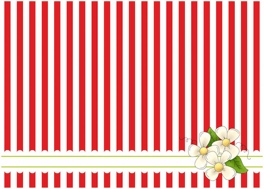 Fabric Placemats Flower Red 30x42cm 12pcs