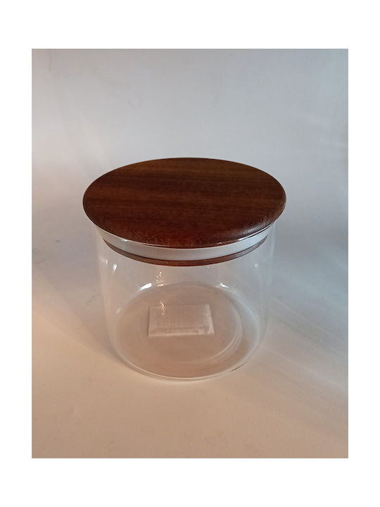 Karvounis Vase General Use with Lid Glass Transparent 500ml