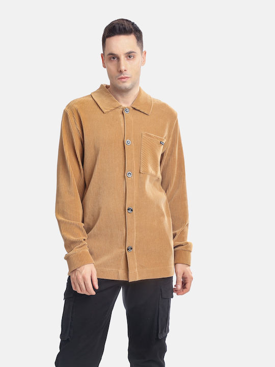 Paco & Co Men's Shirt Long Sleeve Coffee.