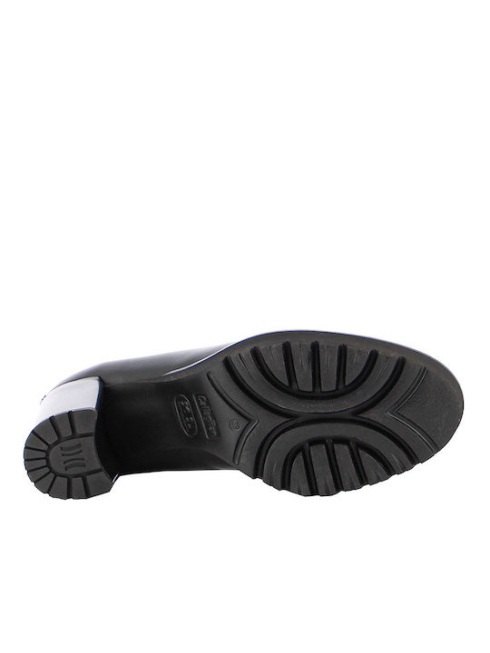 Leather Women's Moccasins in Black Color