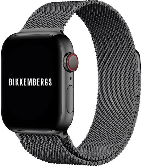 Bikkembergs BK15-1 Small Aluminium Smartwatch with Heart Rate Monitor (Black Metallic Bracelet)