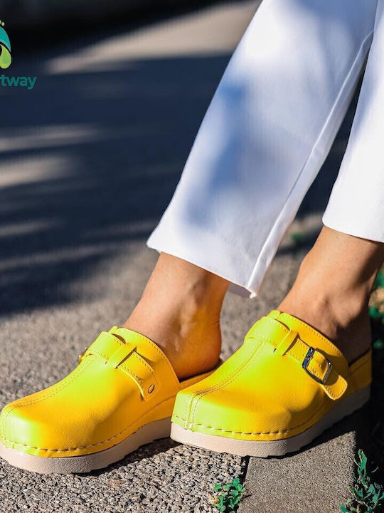 Vesna Damen Anatomisch Clogs Gelb