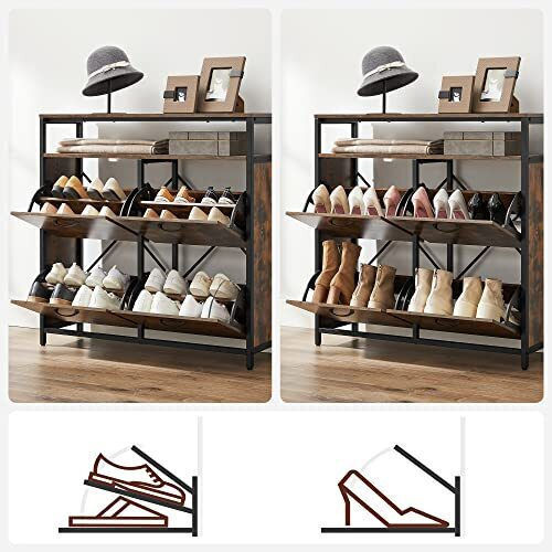 Holz Schuhschrank 98.3x30x95cm