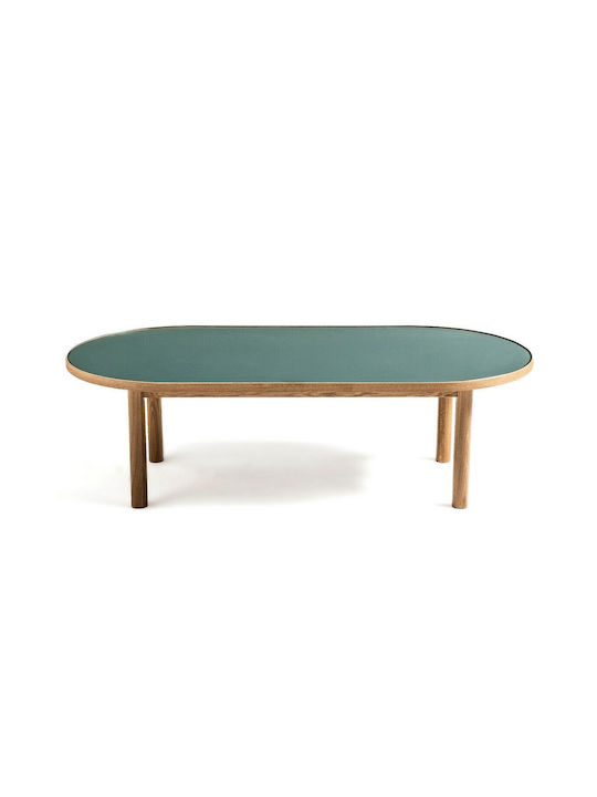 Masa Centrală Ovală Din Lemn Verde M123xL60xÎ37cm