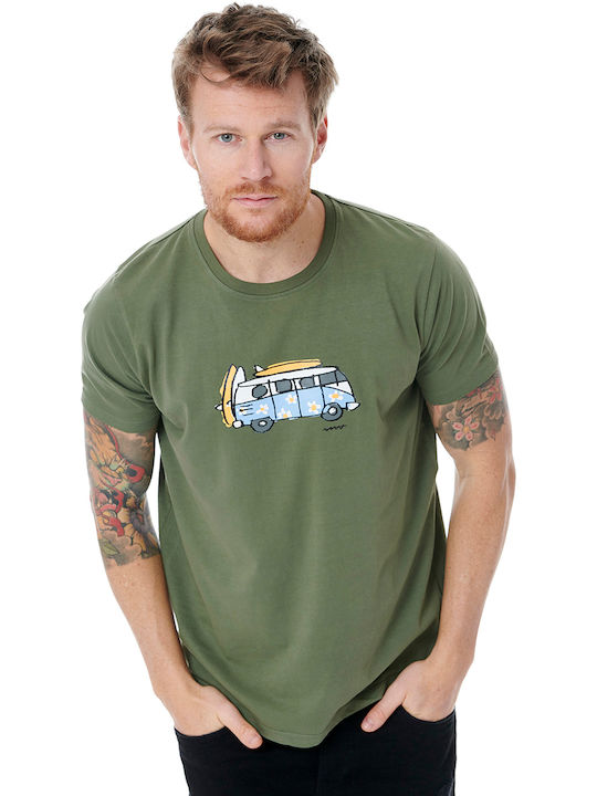 Callate la Boca Herren T-Shirt Kurzarm Olive.