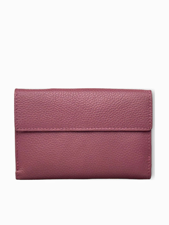 Small Leather Women's Wallet Classic with RFID dusty-pink
