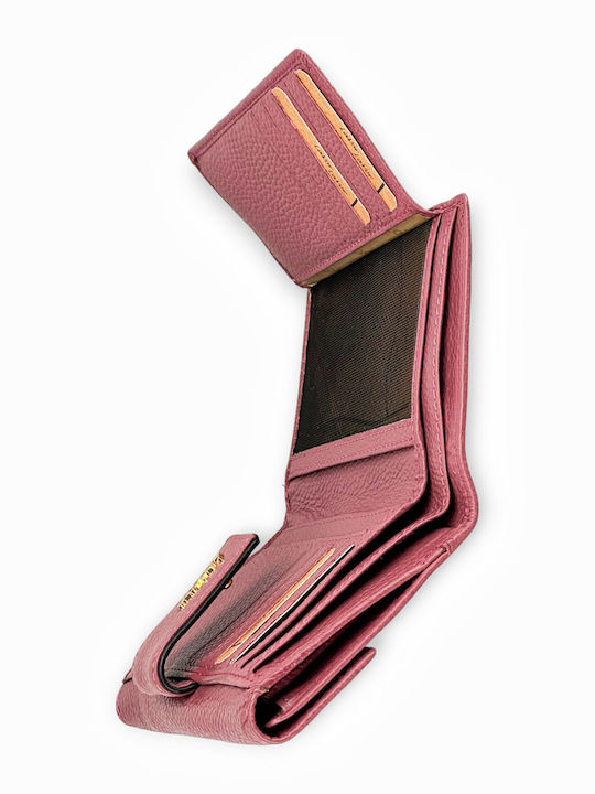 Small Leather Women's Wallet Classic with RFID dusty-pink