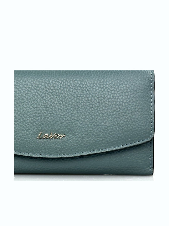 Large Leather Women's Wallet Classic with RFID Light Blue