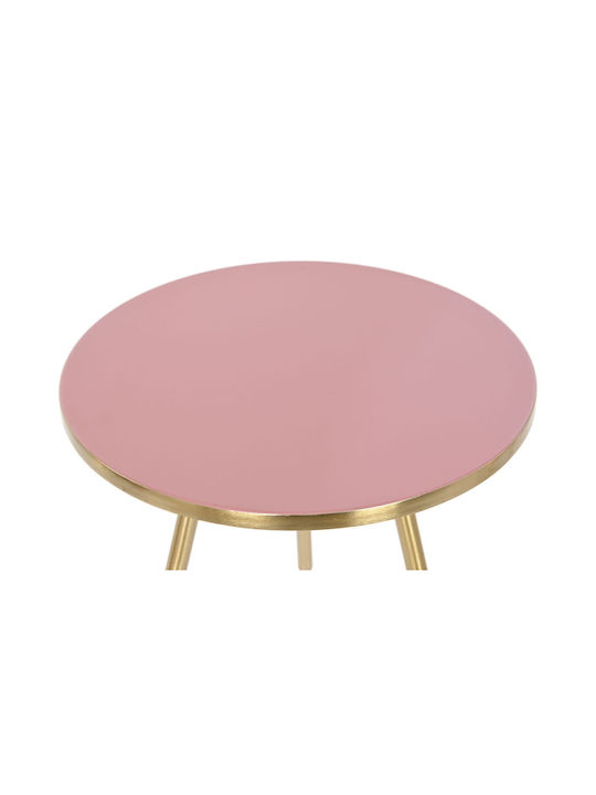 Round Side Table Pink Gold L41xW41xH51cm