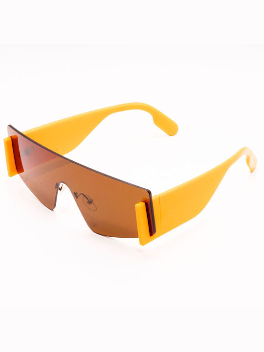 Olympus Sunglasses Women's Sunglasses with Orange Plastic Frame and Gold Lens